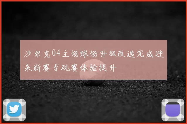 沙尔克04主场球场升级改造完成迎来新赛季观赛体验提升